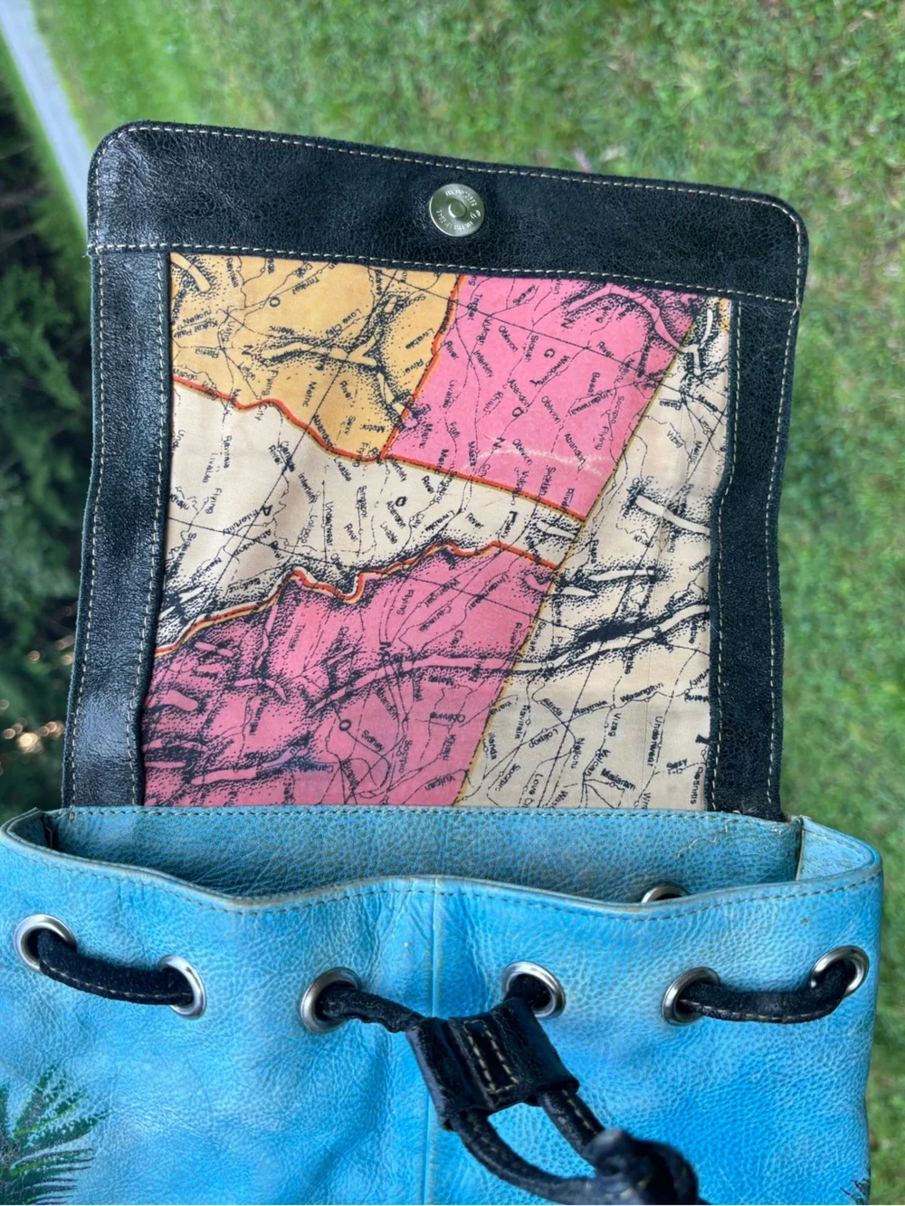Vintage Original by Sharif 1827 Hand Painted Leather Parrot Tropical Satchel